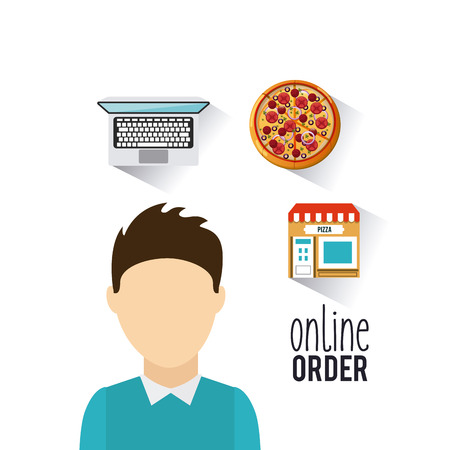 restaurant menu online order vector illustration designのイラスト素材