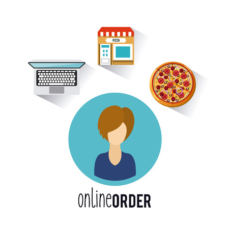 restaurant menu online order vector illustration designのイラスト素材