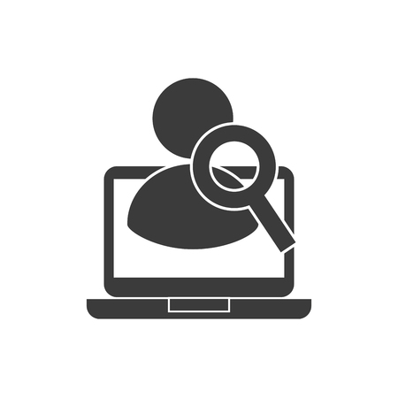 laptop computer with social marketing icon vector illustration designのイラスト素材