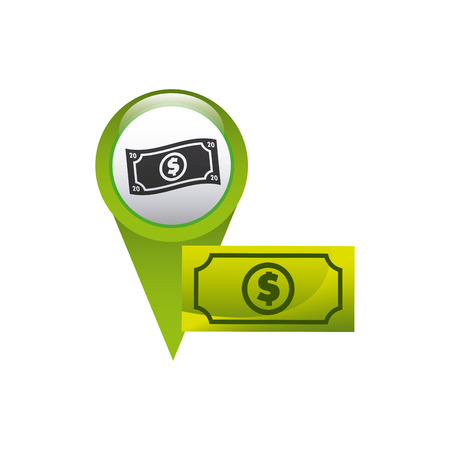 pin pointer with money icon vector illustration designのイラスト素材