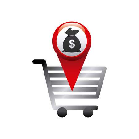 pin pointer with money icon vector illustration designのイラスト素材