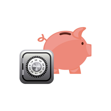 piggy savings with economy icon vector illustration designのイラスト素材