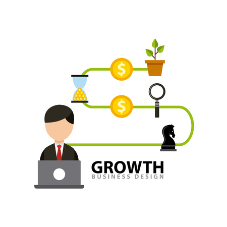 Business growth funds flat icons vector illustration designのイラスト素材