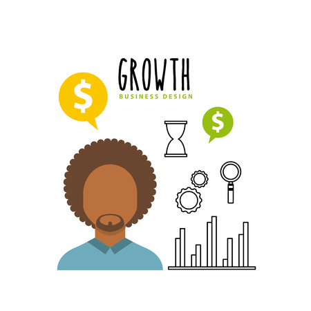 Business growth funds flat icons vector illustration designのイラスト素材