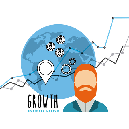 Business growth funds flat icons vector illustration designのイラスト素材