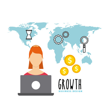 Business growth funds flat icons vector illustration designのイラスト素材