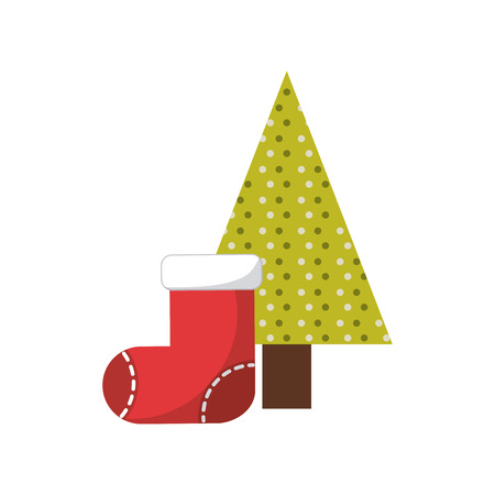 christmas character with tree icon vector illustration designのイラスト素材