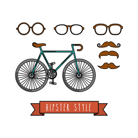 bicycle retro hipster style vector illustration designのイラスト素材
