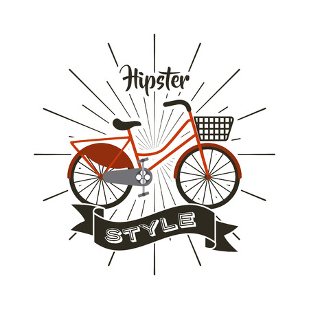 bicycle retro hipster style vector illustration designのイラスト素材