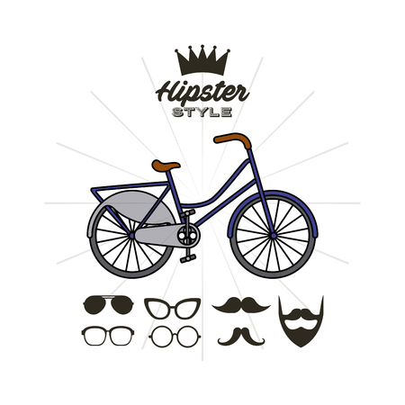 bicycle retro hipster style vector illustration designのイラスト素材