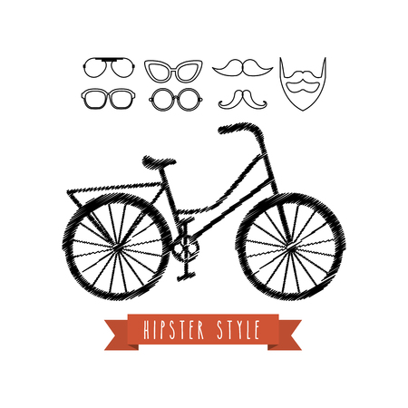 bicycle retro hipster style vector illustration designのイラスト素材
