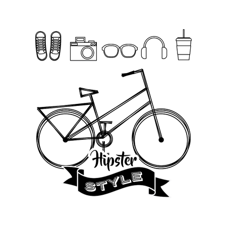 bicycle retro hipster style vector illustration designのイラスト素材