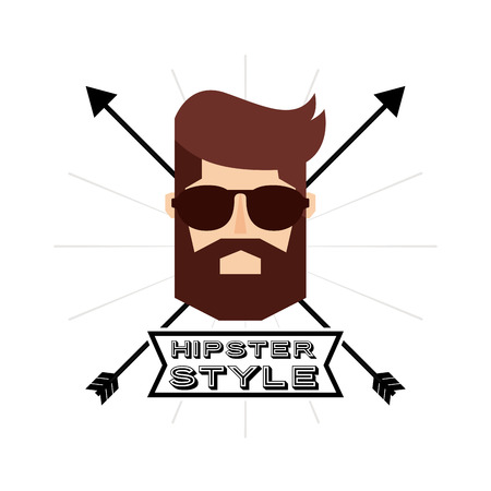 male avatar with hipster style vector illustration designのイラスト素材