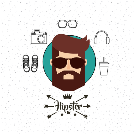 male avatar with hipster style vector illustration designのイラスト素材