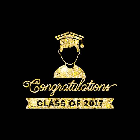 class of 2017 card vector illustration designのイラスト素材