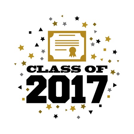 class of 2017 card vector illustration designのイラスト素材