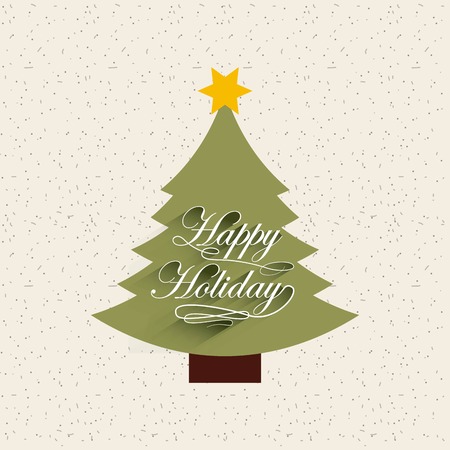 merry christmas tree pine decoration card vector illustration designのイラスト素材