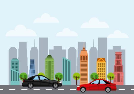 buildings cityscape skyline icon vector illustration designのイラスト素材