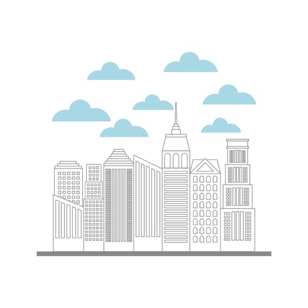buildings cityscape skyline icon vector illustration designのイラスト素材
