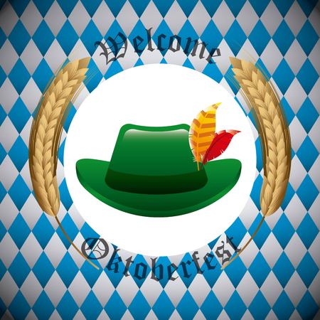 welcome oktoberfest beer festival vector illustration designのイラスト素材