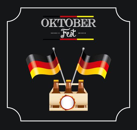 welcome oktoberfest beer festival vector illustration designのイラスト素材