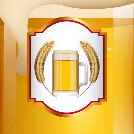 ice cold beer emblem vector illustration designのイラスト素材