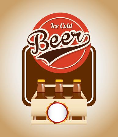ice cold beer emblem vector illustration designのイラスト素材