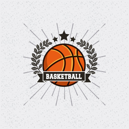 basketball league emblem classic vector illustration designのイラスト素材