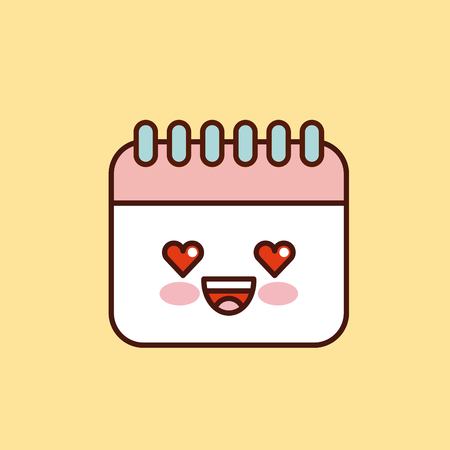 calendar character kawaii style vector illustration designのイラスト素材