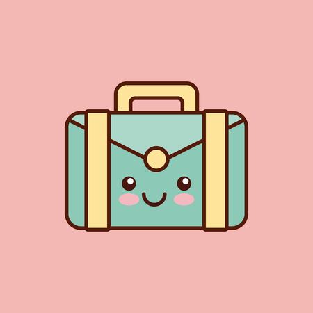 briefcase character kawaii style vector illustration designのイラスト素材