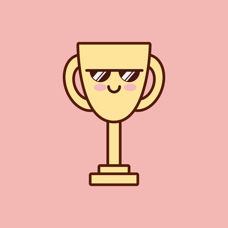 trophy character kawaii style vector illustration designのイラスト素材