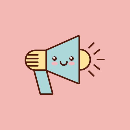 megaphone character kawaii style vector illustration designのイラスト素材