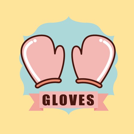 kitchen gloves stamp icon vector illustration designのイラスト素材