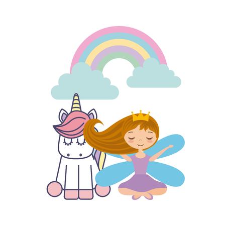 cute little fairy character vector illustration designのイラスト素材