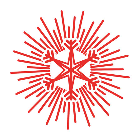 snowflake decorative isolated icon vector illustration designのイラスト素材