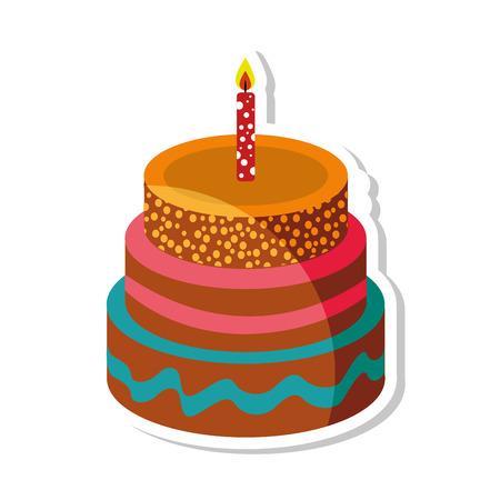 delicious sweet cake birthday vector illustration designのイラスト素材