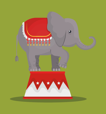 circus elephant festival show over green background. vector illustrationのイラスト素材