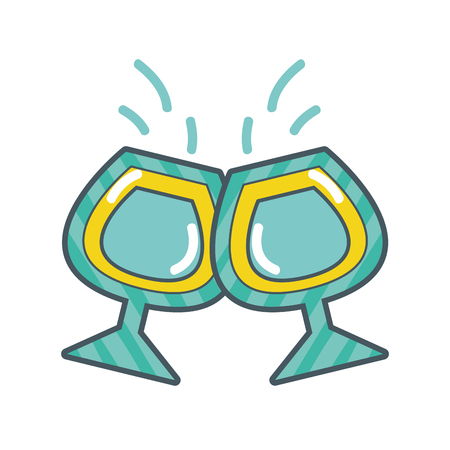 cocktail glass liquor drink over white background. vector illustrationのイラスト素材