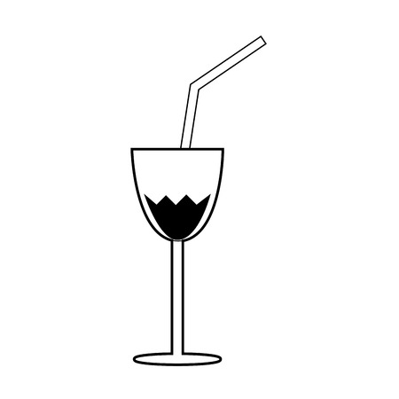 cocktail glass liquor drink over white background. vector illustrationのイラスト素材