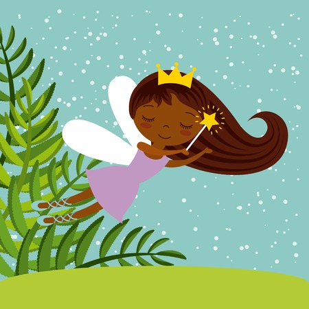 cute little fairy character vector illustration designのイラスト素材