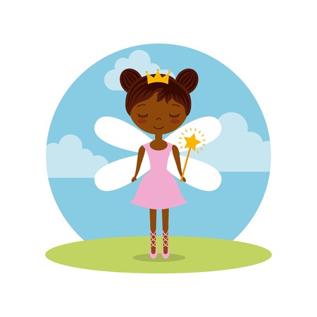 cute little fairy character vector illustration designのイラスト素材