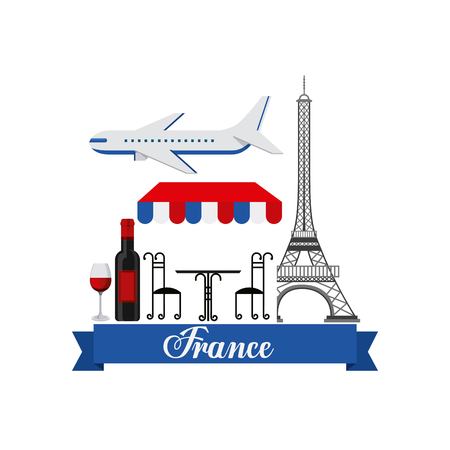 french culture set icons vector illustration designのイラスト素材