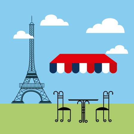 tower eiffel french culture vector illustration designのイラスト素材