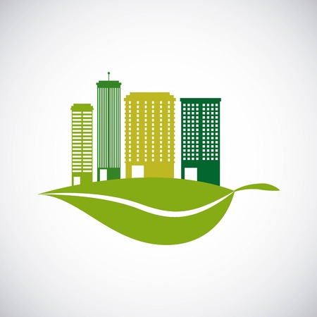 city green ecology cityscape vector illustration designのイラスト素材