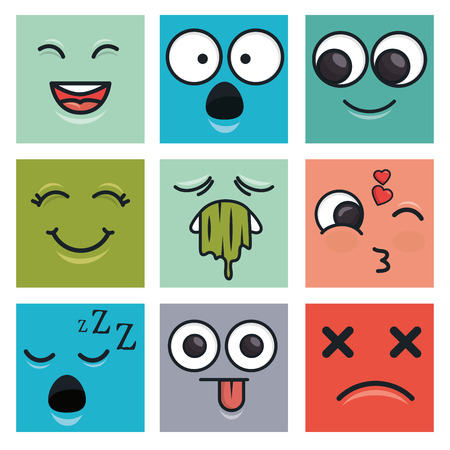 set emoticons faces vector ilustration eps 10のイラスト素材