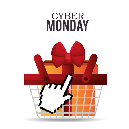 basket gift cyber monday design vector illustrationのイラスト素材