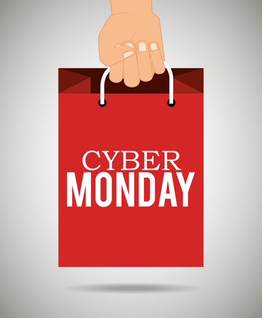 hand holding bag cyber monday vector illustrationのイラスト素材
