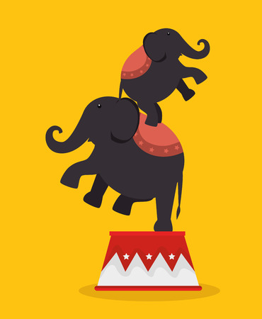 elephants acrobats festival funfair vector illustrationのイラスト素材