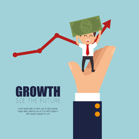 growth business money project graphic vector illustration eps 10のイラスト素材