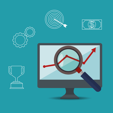 growth concept arrow search laptop vector illustrationのイラスト素材